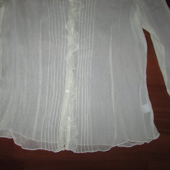 CHARTER CLUB 100% Silk Sheer Blouse - Sz 10 - Picture 7 of 10